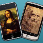 images of classical art on iPhone screens
