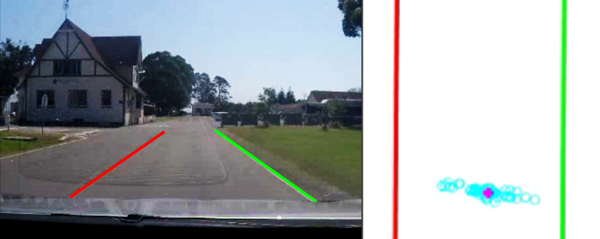 screenshot of a lane recognition software demonstration