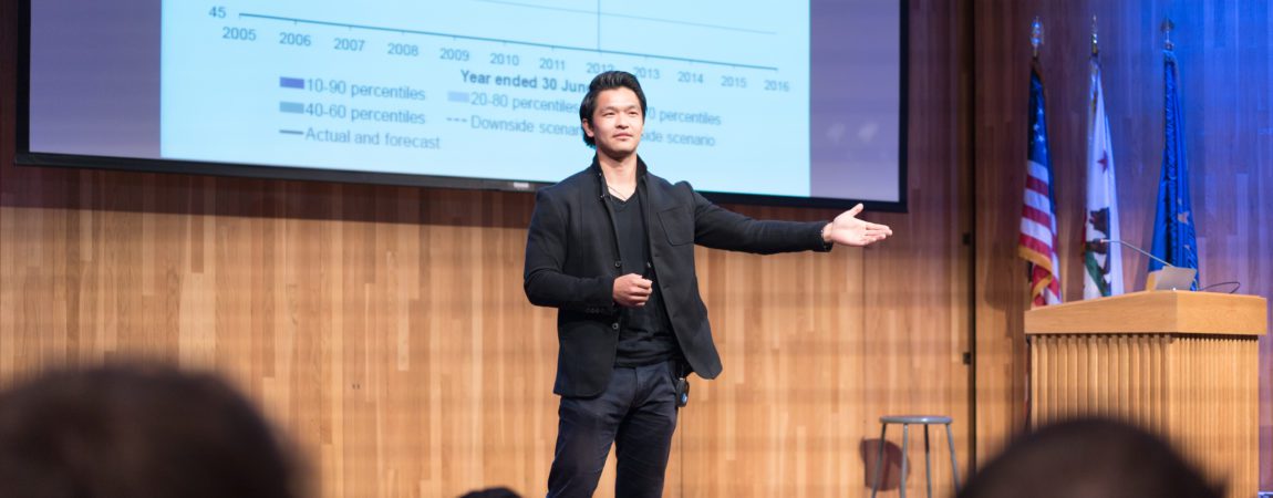 Han Jin making a presentation