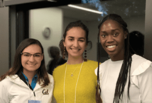 MEng students attending the Women in Tech symposium last year. From left to right: Grace Bailey (Nuclear Engineering), Laila Zouaki (Industrial Engineering & Operations Research), and Adria Peterkin (Nuclear Engineering).