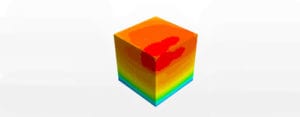 temperature gradient represented as cube