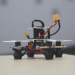 A drone sitting on a flat surface.