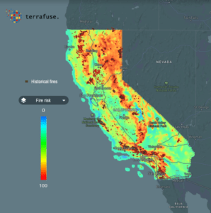 Map of California fire risk