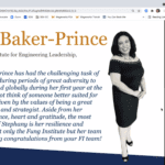 Stephany Baker Prince powerpoint slide from award ceremony