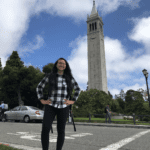 Tiffany standing in front of the Campanile