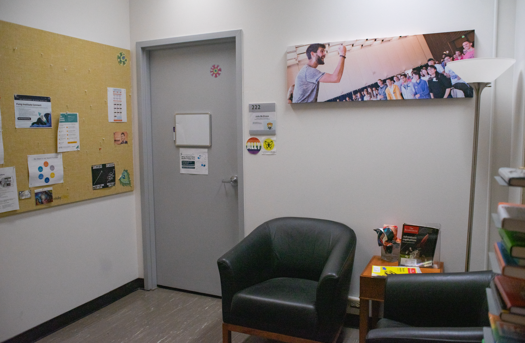 The waiting area outside of one of our career development advisor's office doors.